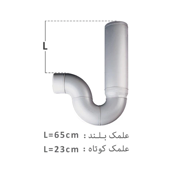 سیفون یک تکه علمک کوتاه پلی ران کد75407500