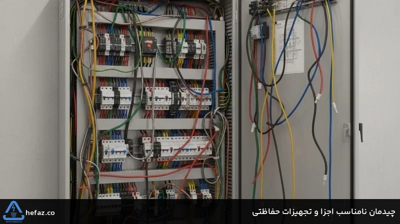 چیدمان نامناسب اجزا و تجهیزات حفاظتی