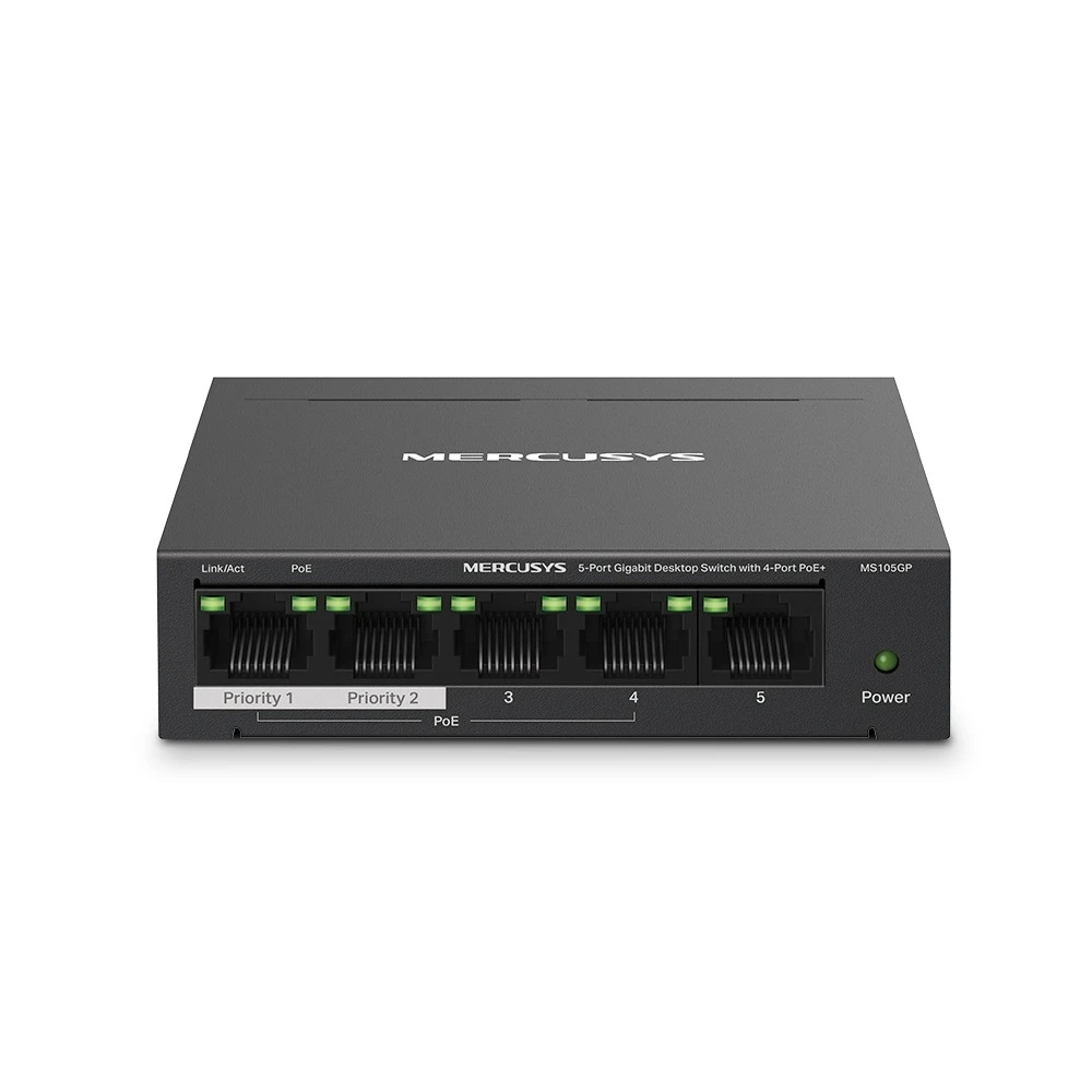 سوئیچ 5 پورت PoE گیگابیت مرکوسیس MS105GP