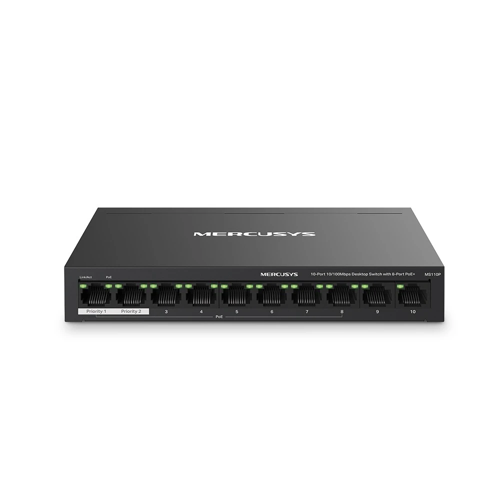 سوئیچ 10 پورت PoE گیگابیت مرکوسیس MS110P
