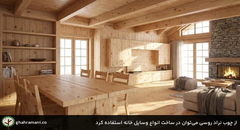 از چوب نراد روسی میتوان در ساخت انواع وسایل خانه استفاده کرد از چوب نراد روسی میتوان در ساخت انواع وسایل خانه استفاده کرد