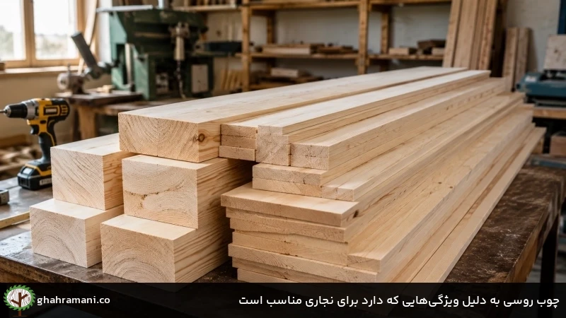 چوب روسی به دلیل ویژگی&zwnj;هایی که دارد برای نجاری مناسب است
