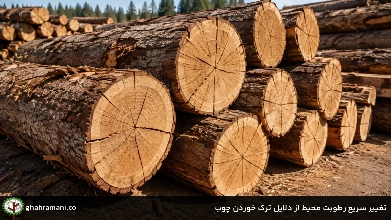 تغییر سریع رطوبت محیط از دلایل ترک خوردن چوب
