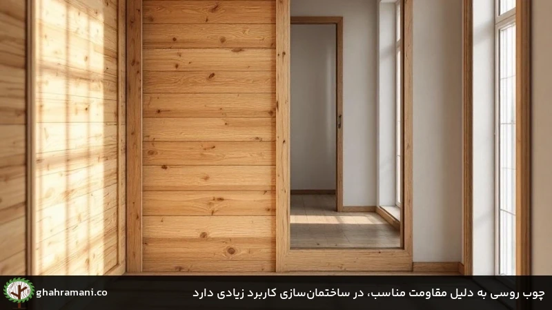 چوب روسی به دلیل مقاومت مناسب، در ساختمان&zwnj;سازی کاربرد زیادی دارد