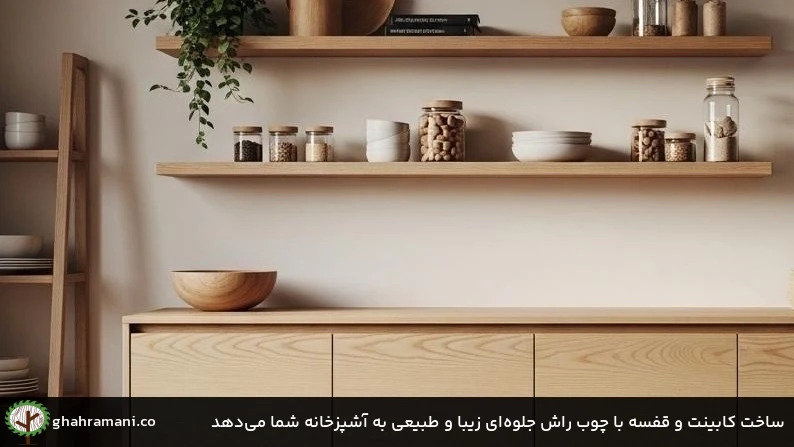ساخت کابینت و قفسه با چوب راش جلوه&zwnj;ای زیبا و طبیعی به آشپزخانه شما می&zwnj;دهد
