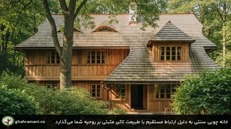 خانه چوبی سنتی به دلیل ارتباط مستقیم با طبیعت تاثیر مثبتی بر روحیه شما میگذارد خانه چوبی سنتی به دلیل ارتباط مستقیم با طبیعت تاثیر مثبتی بر روحیه شما میگذارد