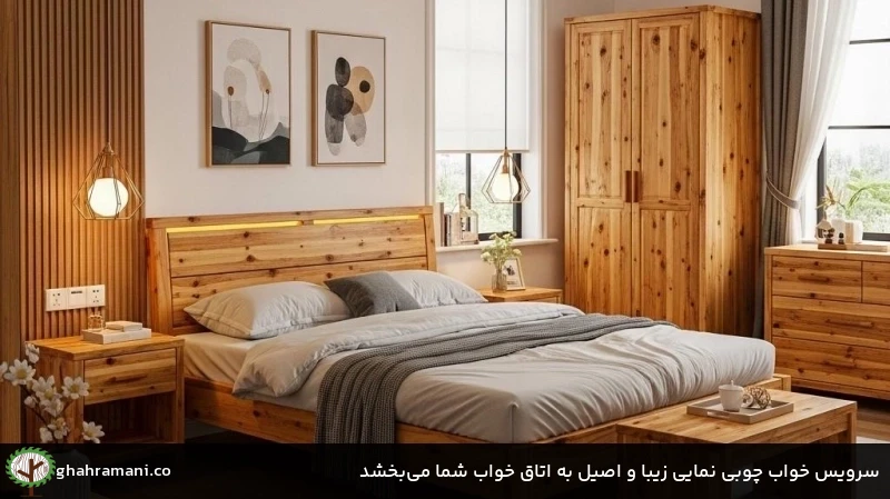 سرویس خواب چوبی نمایی زیبا و اصیل به اتاق خواب شما می&zwnj;بخشد
