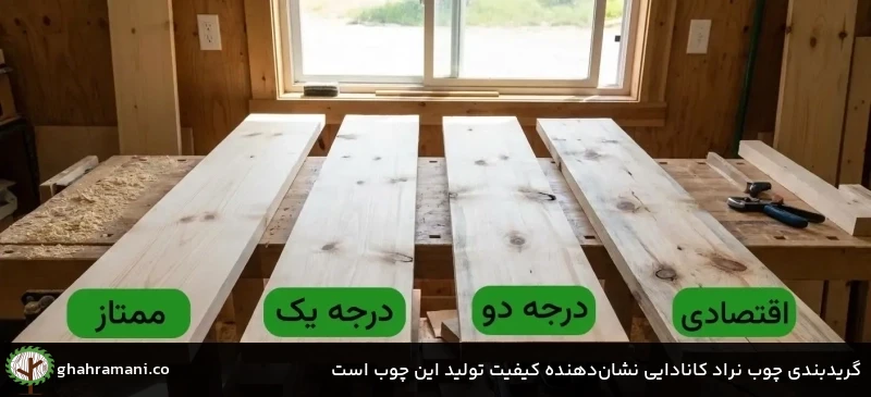 گریدبندی چوب نراد کانادایی نشان&zwnj;دهنده کیفیت تولید این چوب است
