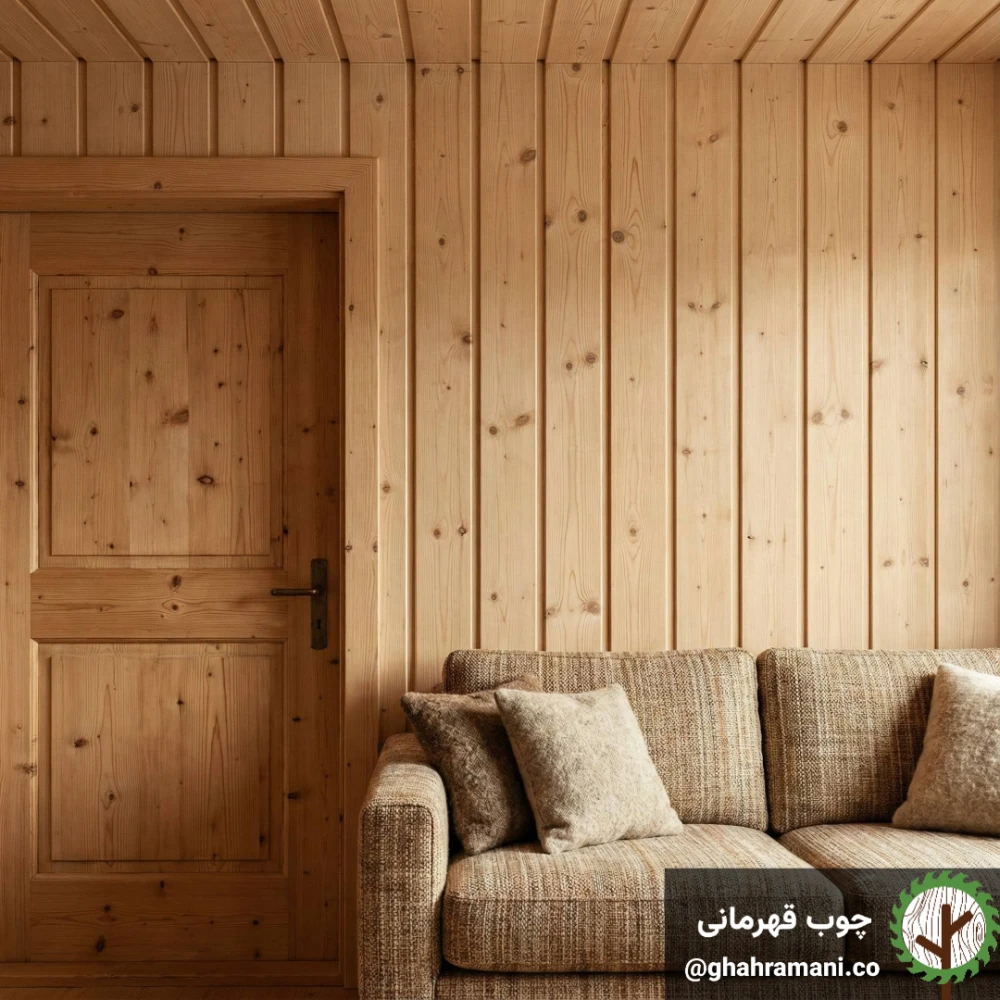 پنل پارکتی یک سانت فاصله 6000*112*19 میلیمتر