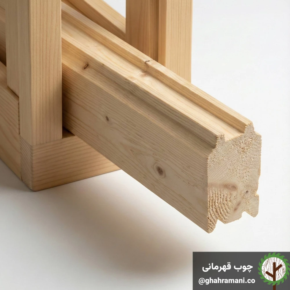 دیوار چوبی (Loghouse panel) 52*117*6000 میلی متر