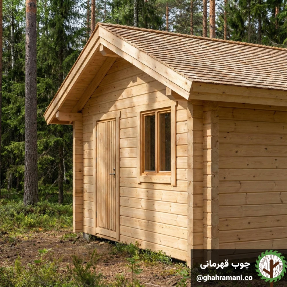 دیوار چوبی (Loghouse panel) 52*117*6000 میلی متر