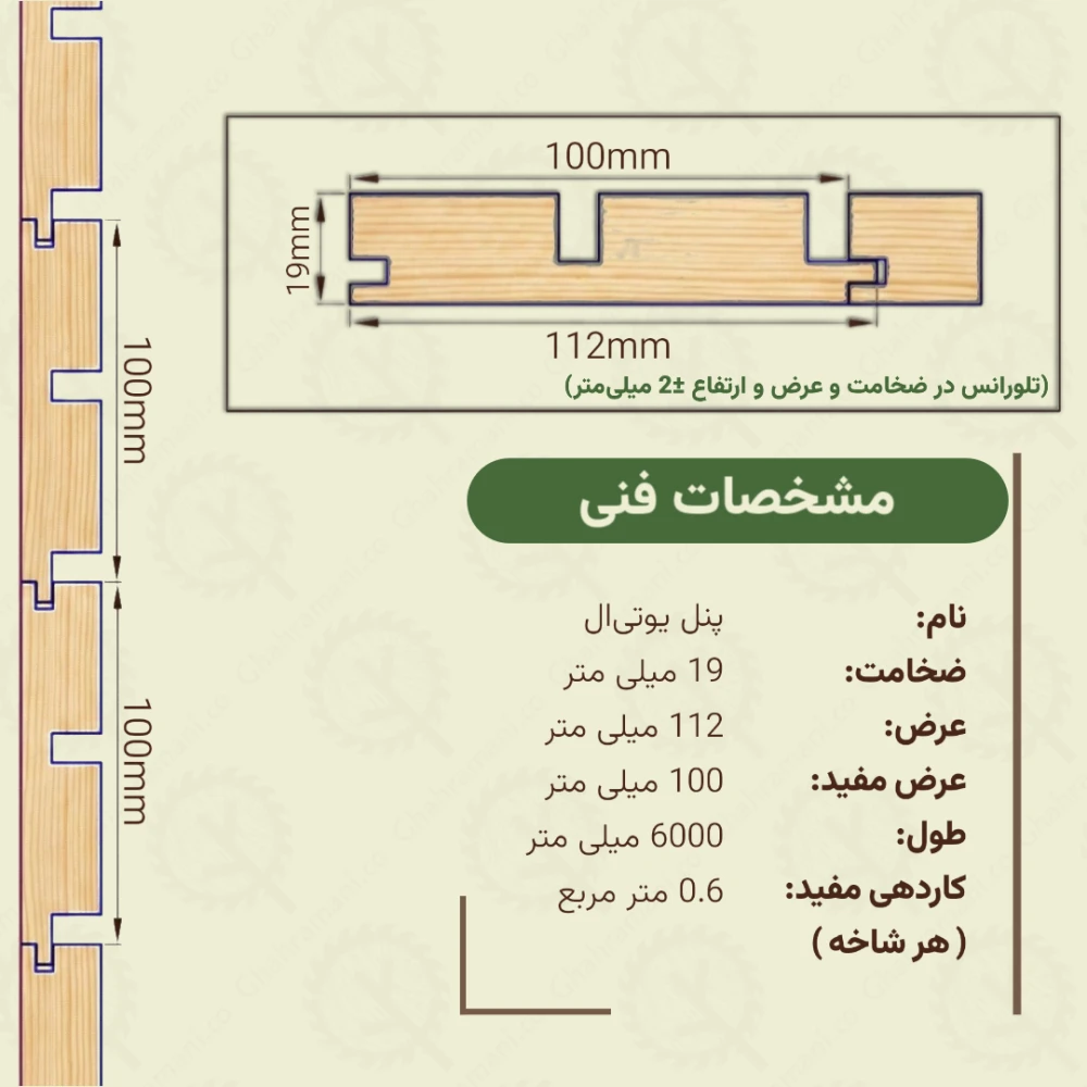 پنل یو تی ال 6000*112*19 میلی متر
