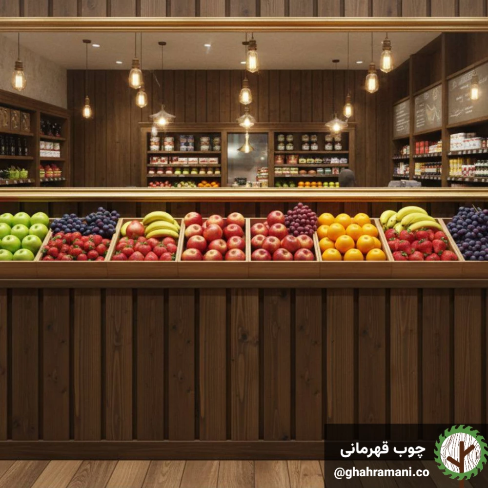 پنل پارکتی نیم به نیم یک سانت فاصله ترموود4000*112*19 میلیمتر