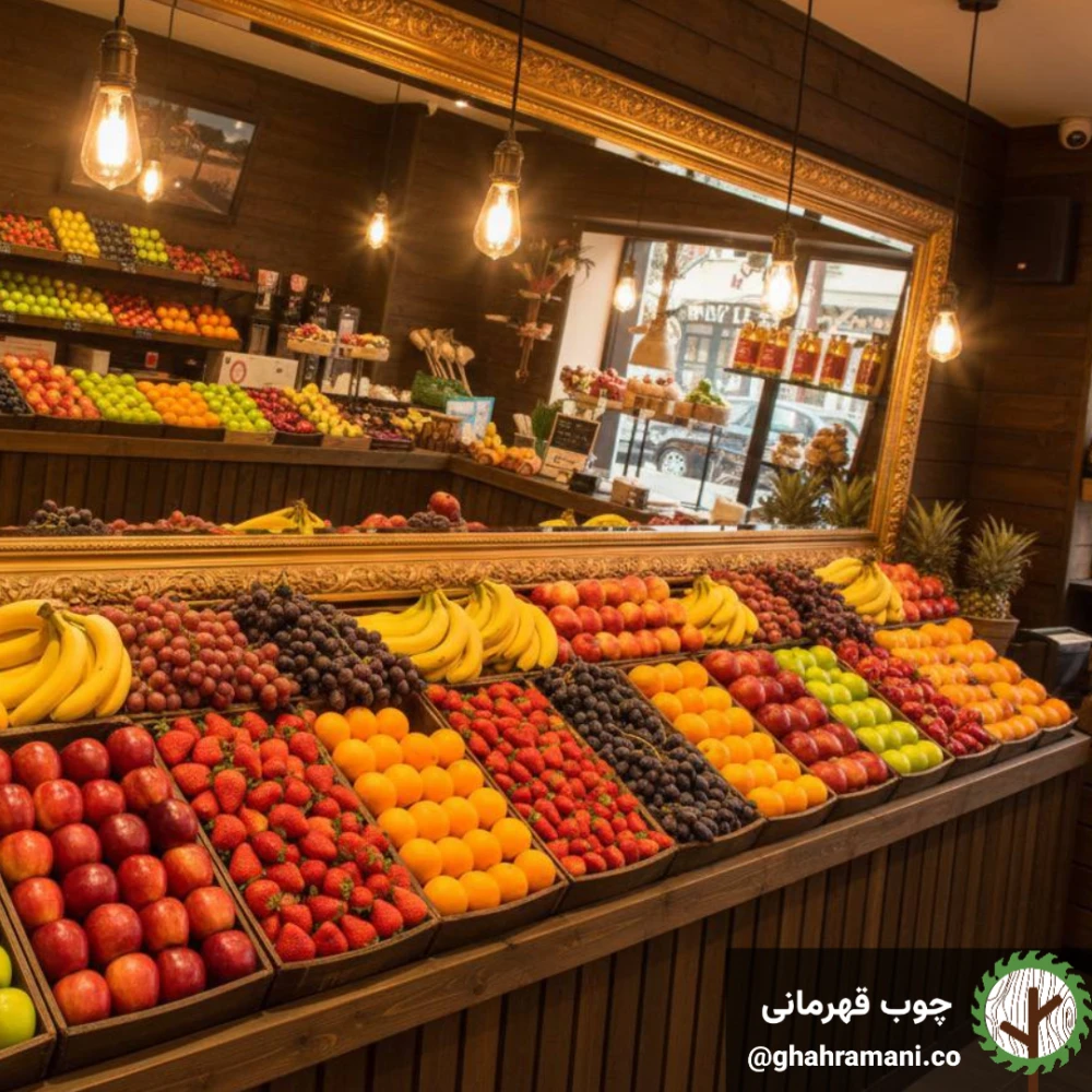 پنل پارکتی نیم به نیم یک سانت فاصله ترموود4000*112*19 میلیمتر