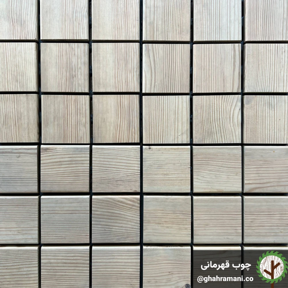 تایل ترموود 9 تکه شطرنجی | ابعاد 300×300×18 میلی‌متر