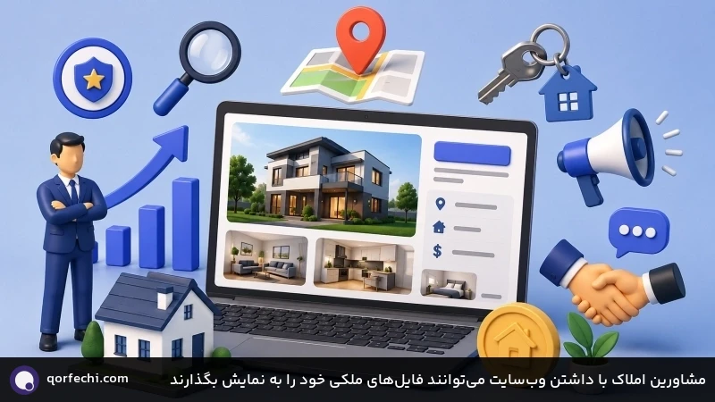 مشاورین املاک با داشتن وب&zwnj;سایت می&zwnj;توانند فایل&zwnj;های ملکی خود را به نمایش بگذارند