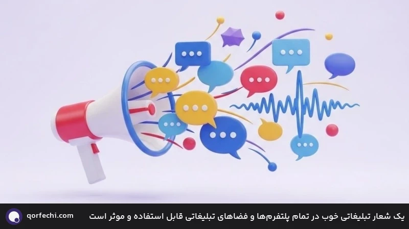 یک شعار تبلیغاتی خوب در تمام پلتفرم&zwnj;ها و فضاهای تبلیغاتی قابل استفاده و موثر است