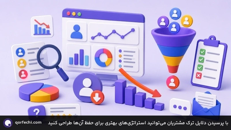 با پرسیدن دلایل ترک مشتریان میتوانید استراتژیهای بهتری برای حفظ آنها طراحی کنید با پرسیدن دلایل ترک مشتریان میتوانید استراتژیهای بهتری برای حفظ آنها طراحی کنید