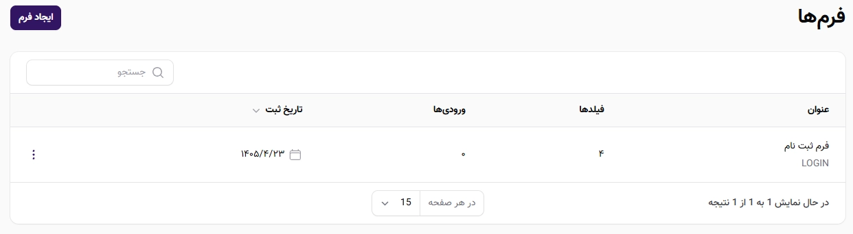 مشاهده و مدیریت تمام فرمهای ثبت شده در وبسایت مشاهده و مدیریت تمام فرمهای ثبت شده در وبسایت