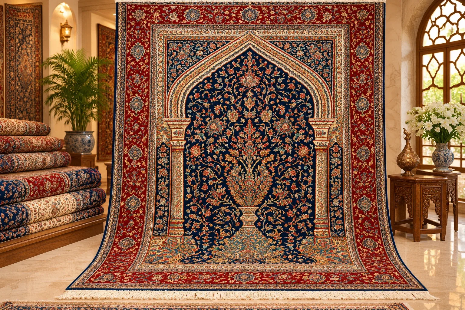 قیمت فرش محرابی | ابعاد، طرح و مراحل سفارش