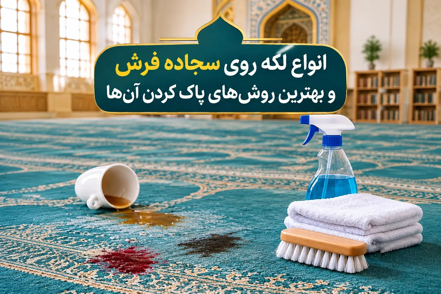 انواع لکه سجاده فرش و بهترین روش پاک کردن آن‌ها