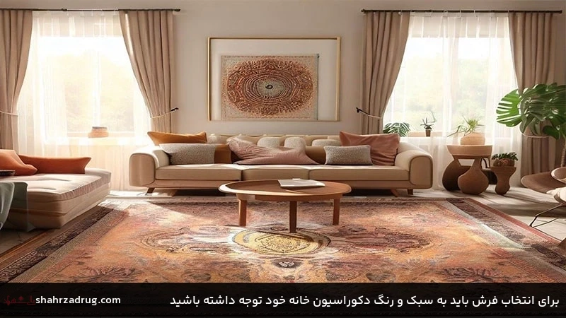 برای انتخاب فرش باید به سبک و رنگ دکوراسیون خانه خود توجه داشته باشید برای انتخاب فرش باید به سبک و رنگ دکوراسیون خانه خود توجه داشته باشید