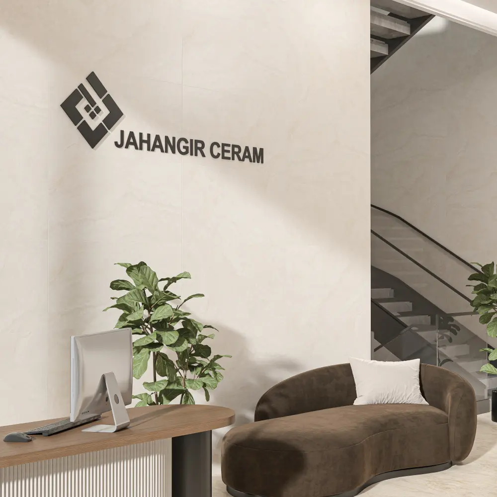 سرامیک پرسلان 120*60 مات ریواز کرم نگار (روشن-دیواری)