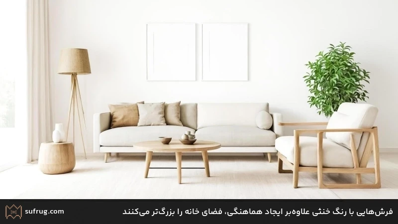 فرشهایی با رنگ خنثی علاوهبر ایجاد هماهنگی، فضای خانه را بزرگتر میکنند فرشهایی با رنگ خنثی علاوهبر ایجاد هماهنگی، فضای خانه را بزرگتر میکنند