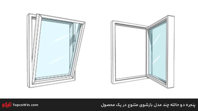 پنجره دو حالته چند مدل بازشوی متنوع در یک محصول پنجره دو حالته چند مدل بازشوی متنوع در یک محصول