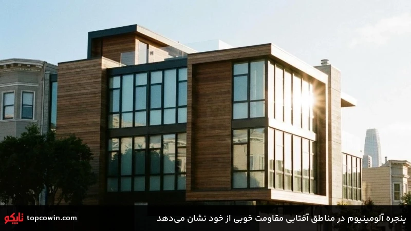 پنجره آلومینیوم در مناطق آفتابی مقاومت خوبی از خود نشان میدهد پنجره آلومینیوم در مناطق آفتابی مقاومت خوبی از خود نشان میدهد