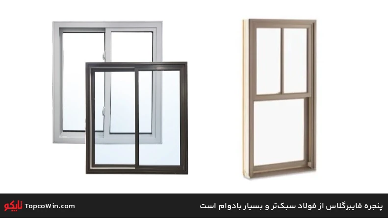 پنجره فایبرگلاس از فولاد سبکتر و بسیار بادوام است پنجره فایبرگلاس از فولاد سبکتر و بسیار بادوام است
