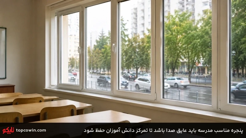 پنجره مناسب مدرسه باید عایق صدا باشد تا تمرکز دانش آموزان حفظ شود