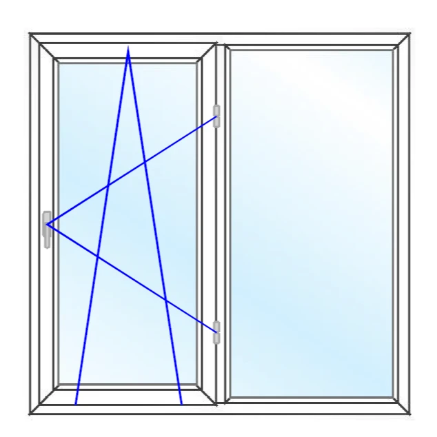پنجره UPVC ویستابست 3 کاناله دولنگه 1500 * 1500 mm